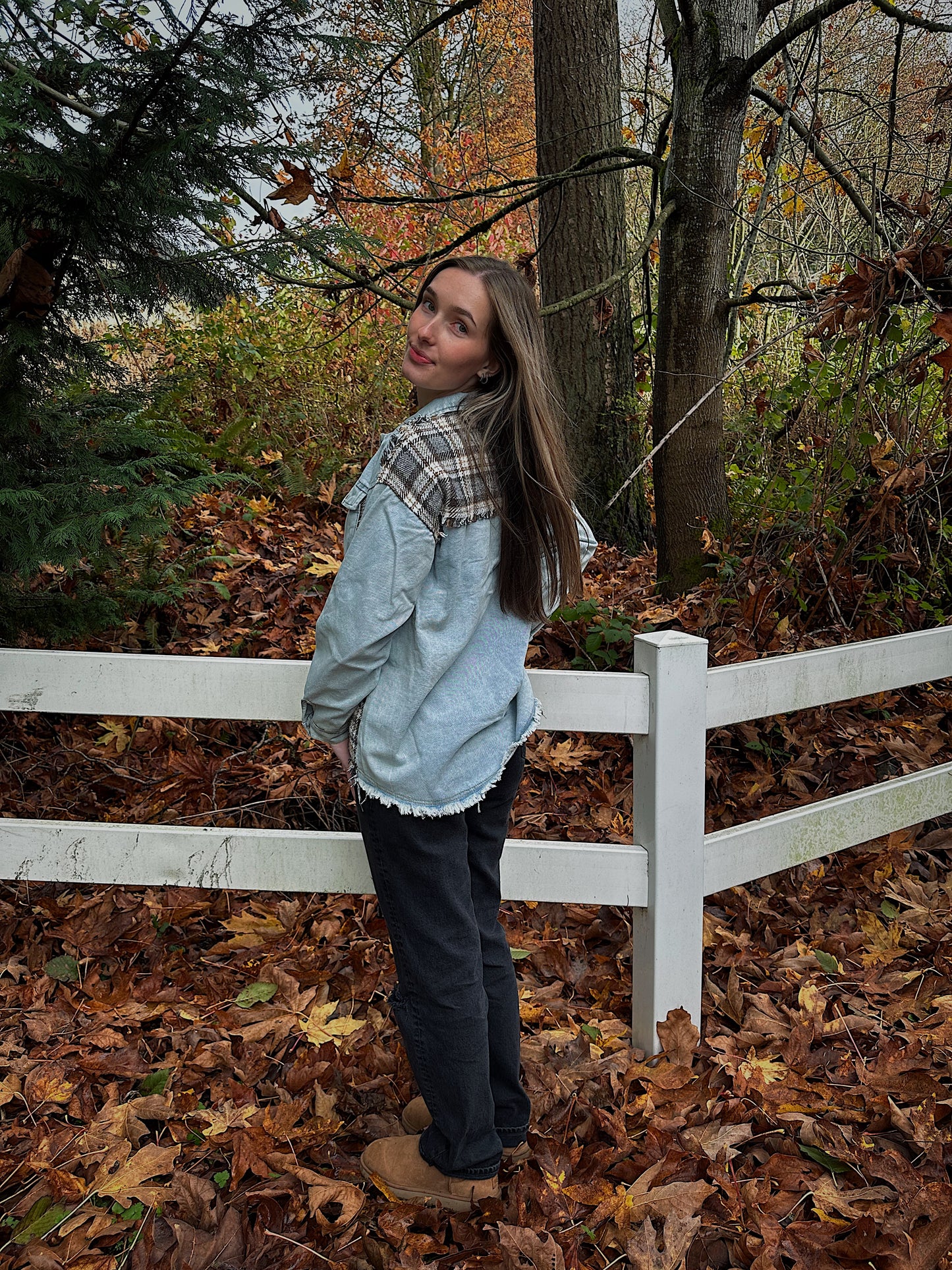 Denim Plaid Jacket